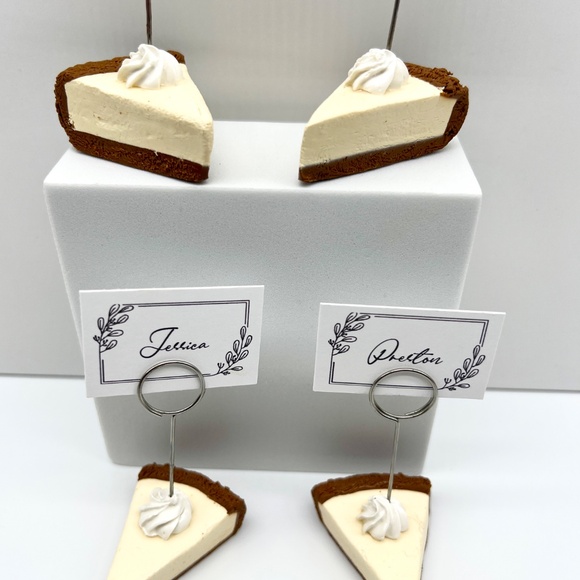 Cheesecake Place Card Holders – Handmade Mini Slice with Whipped Cream Dollop - Picture 11 of 11